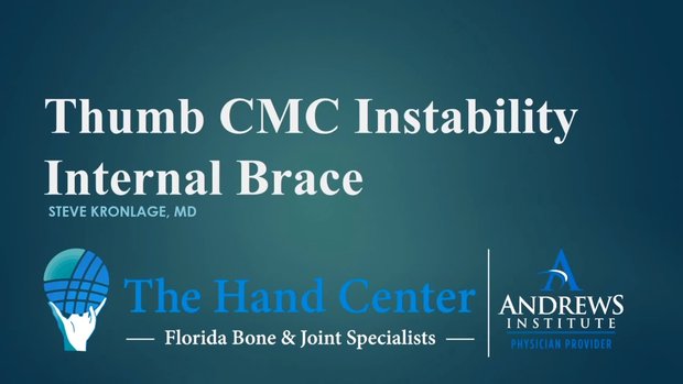 Thumb CMC Stabilization: Internal Brace | Vumedi