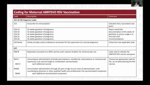 Coding and Coverage Considerations for Maternal RSV Vaccination | Vumedi